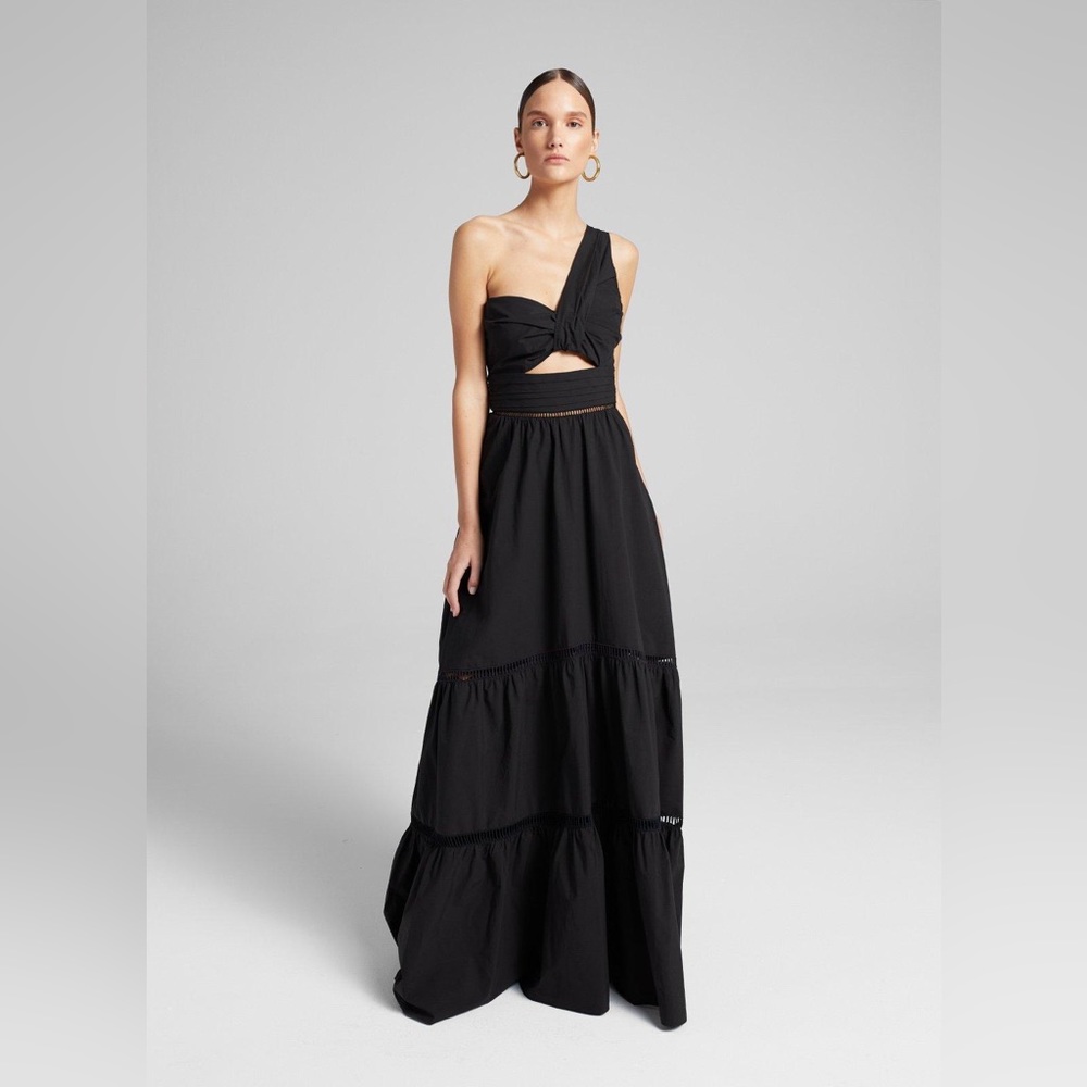 A.L.C. Black Piper Cotton Poplin Maxi Dress Size 8
